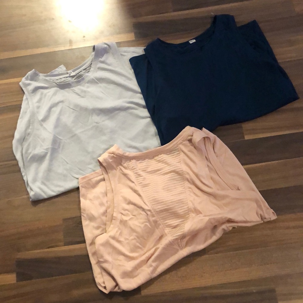 EUC Old Navy tank tops. Teal, Grey, and pink.